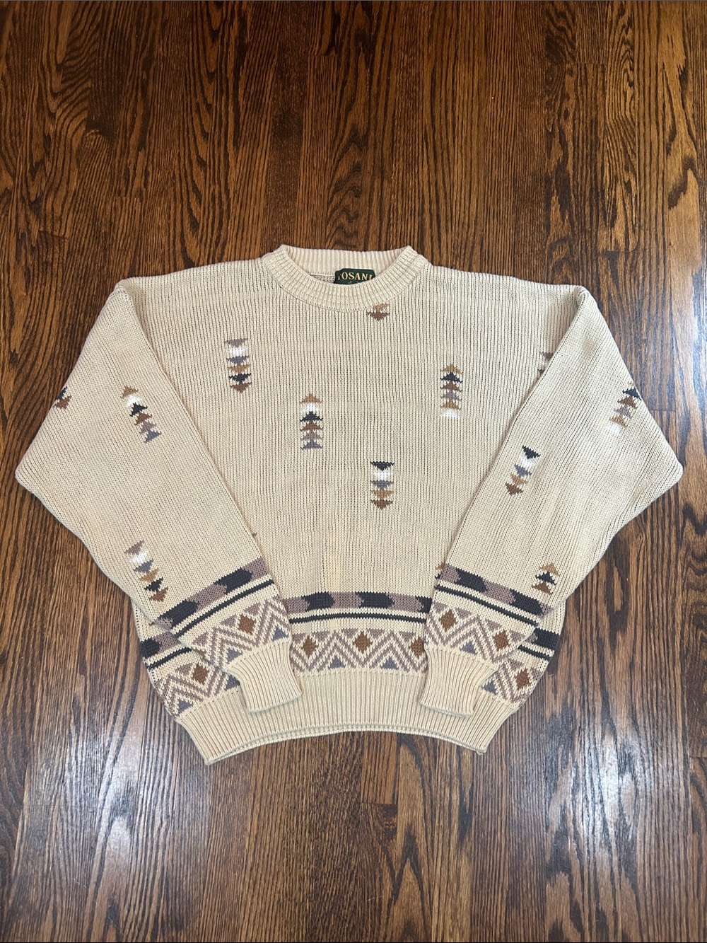 Vintage 90s Tosani Knit Patterned Sweater